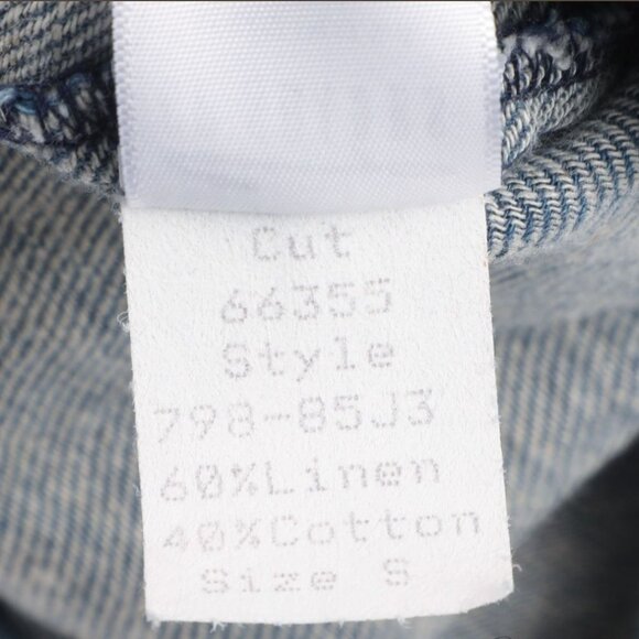 CP Shades Women’s Blue Linen Blend Chambray Tunic Top Pockets Made in USA Small - Picture 6 of 6